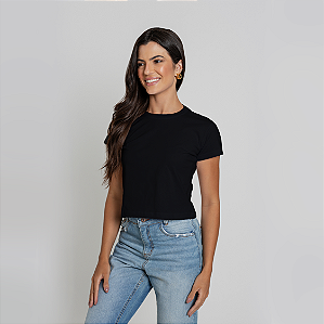 Cropped Algodão Adulto Feminino Preto