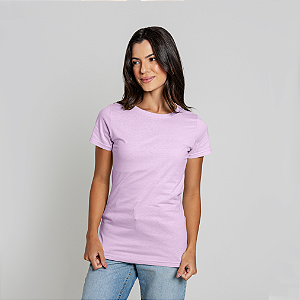 Camiseta Baby Look Algodão Adulto Feminino Lilás