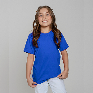 Camiseta Básica Algodão Infantil Unissex Azul Royal