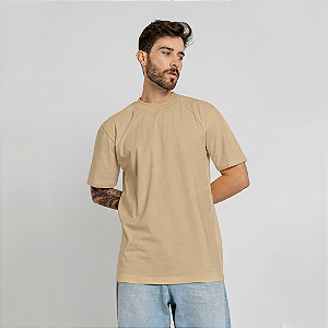 Camiseta Oversized Unissex Algodão Caqui Streetwear