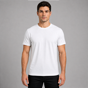 Camiseta Básica Algodão Peruano Adulto Unissex Branca