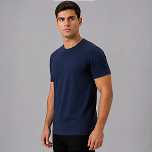 Camiseta Básica Suedine Adulto Unissex Azul Marinho