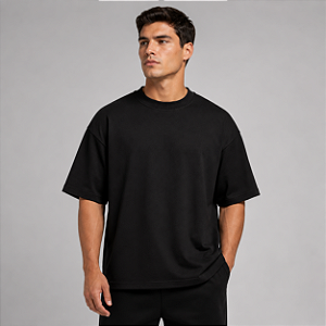 Camiseta Oversized Suedine Adulto Unissex Preta