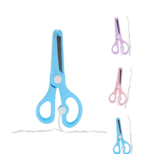 Tesoura Escolar - DCarte (Azul, Rosa e Lilás)