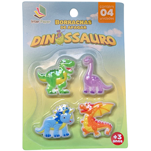 Borracha de Apagar Infantil – Jogo com 4 Peças: Temas Dinossauro, Espaço e Oceano