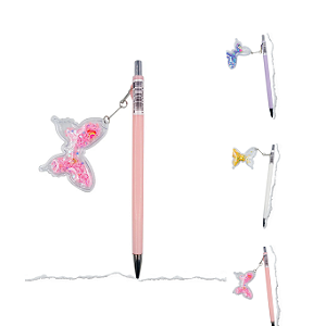 Lapiseira 0.7mm Borboleta - Rosa, Lilás e Branco - Interponte