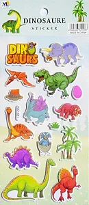 Cartela de Adesivos 3D - Dinossauros