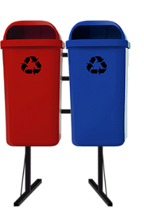 Conjunto Lixeira Papeleira 50L com Suporte