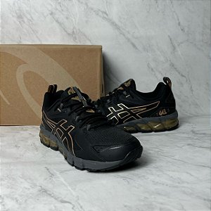 Tenis Asics Gel Preto/dourado