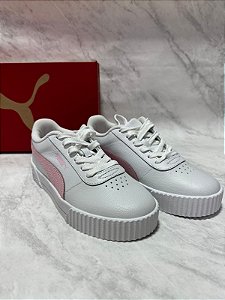 Tenis Puma Carina Branco/Rosa