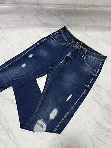 Calça Jeans City dennim mesclada rasgos