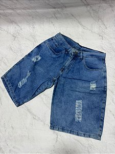 Bermuda Jeans Rasgada