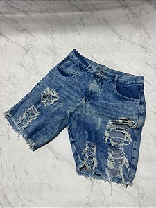Bermuda Jeans Rasgada