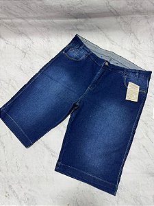 Bermuda Jeans Azul Corte Reto