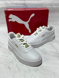 Tenis Puma Carina Branco/Dourado