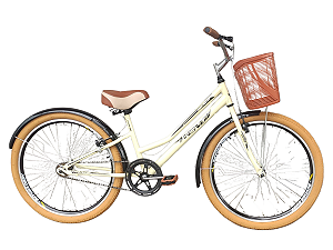 Bicicleta Aro 26 VINTAGE RETRÔ Begê com Marrom