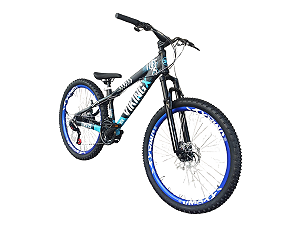 BICICLETA ARO 26 VIKINGX TUFF 25 21 MARCHAS PRETA AZUL FOSCO