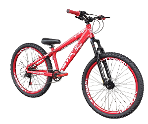 Bicicleta aro 26 GTA Rebel 7 marchas BARULHENTA vermelha