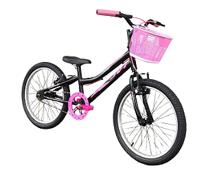 Bicicleta Aro 20 JVT Preta e Rosa