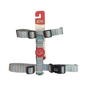 Peitoral H P/ Cães Tam. G -Zig Zag