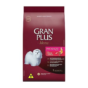Ração GranPlus Menu Cães Adultos Mini Carne e Arroz 15kg