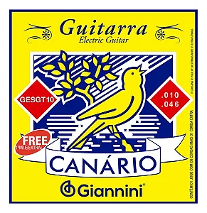 Encordoamento Guitarra Giannini Canário Gesgt10 Aço 0.010