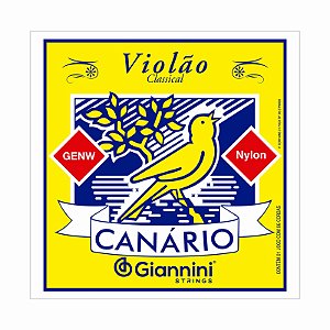 Encordoamento para Violão Náilon 6 cordas Giannini Canário GENW Média sem bolinha