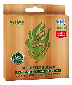 Encordoamento Para Violão Aço Solez Slapb11 011-052 Phosphor