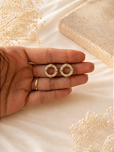 — Brinco Stella — Prata com dourado