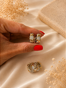 — Brinco Elise — Prata com dourado