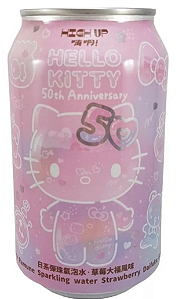 REFRIGERANTE ANIMES HIGH UP - HELLO KITTY 50 ANOS MORANGO - LATA 350ML