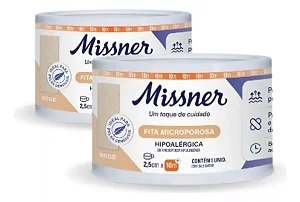 FITA MICROPOROSA HIPOALERGICA  BEGE 2,5CM X 10 MT  MISSNER