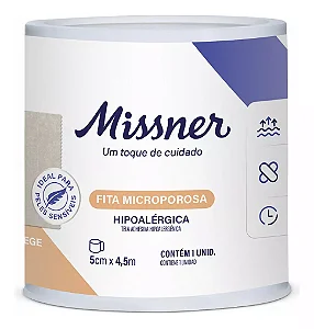 FITA MICROPOROSA HIPOALERGICA  5 CM X  10 MT  BEGE MISSNER