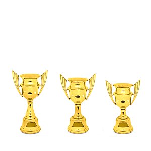 Taça 50cm cone e anel dourado 1341