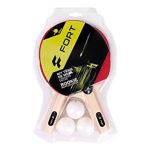 KIT TÊNIS DE MESA  2 RAQUETES E 3 BOLAS -  FORT