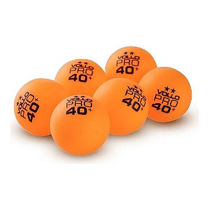 BOLA DE TÊNIS DE MESA PING PONG LARANJA - CAIXA COM 6 UNIDADES - FORT