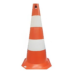 CONE LARANJA E BRANCO 75 CM