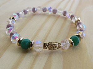 Pulseira Nossa Senhora de Guadalupe - em cristais coloridos