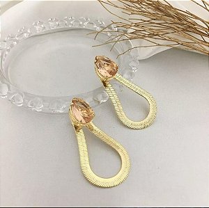 brinco de fita gota - dourada