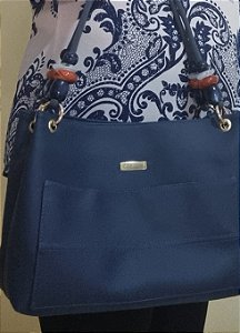 Bolsa Charmy com pedrarias - Azul Marinho