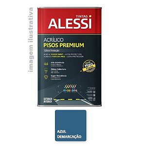 Tinta Piso Acrílico Ultrapiso 18 litros - Alessi - Azul Demarcação Semibrilho