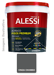 Tinta Piso Acrílico Premium  0,9 Litros - Alessi - Chumbo Fosco