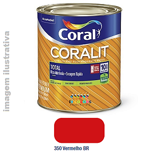 Esmalte Base Agua Coralit Total Balance  0,9 litro - Coral - Vermelho Brilhante