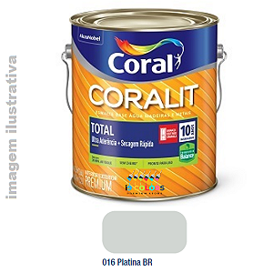Esmalte Base Agua Coralit Total Balance  3,6 litros - Coral - Platina Brilhante
