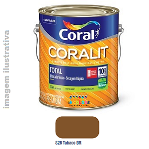 Esmalte Base Agua Coralit Total Balance  3,6 litros - Coral - Tabaco Brilhante