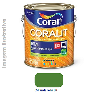 Esmalte Base Agua Coralit Total Balance  3,6 litros - Coral - Verde Folha Brilhante