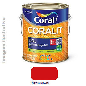 Esmalte Base Agua Coralit Total Balance  3,6 litros - Coral - Vermelho Brilhante