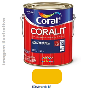 Esmalte Sintético Coralit Secagem Rápida 3 litros - Coral - Amarelo Brilhante