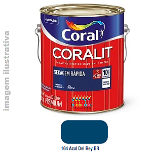 Esmalte Sintético Coralit Secagem Rápida 3 litros - Coral - Azul Del Rey Brilhante