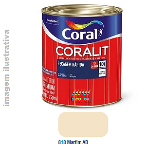 Esmalte Sintético Coralit Secagem Rápida 0,750 litros - Coral - Marfim Brilhante